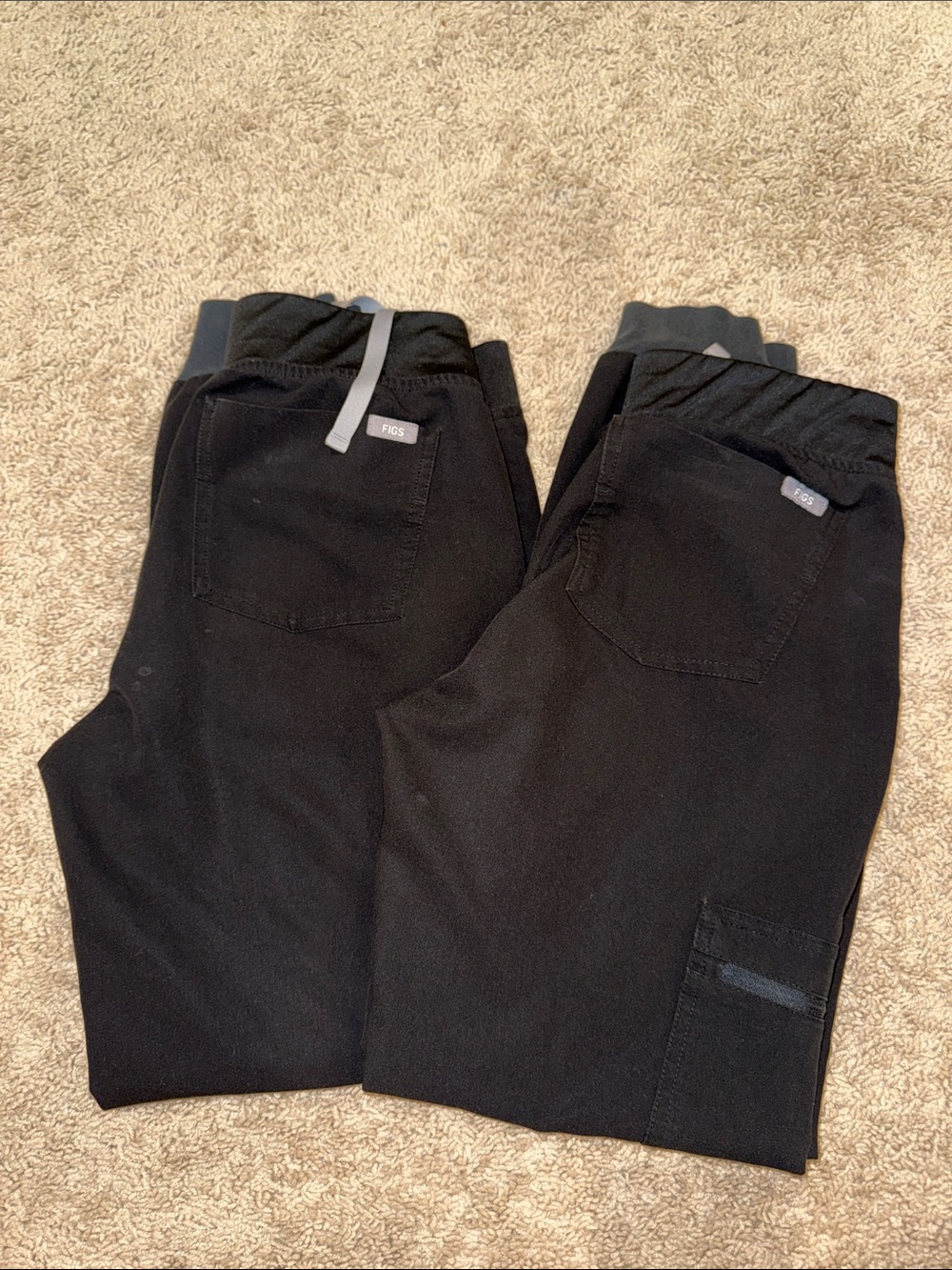 Figs Black Cargo Scrub Pants - Pair